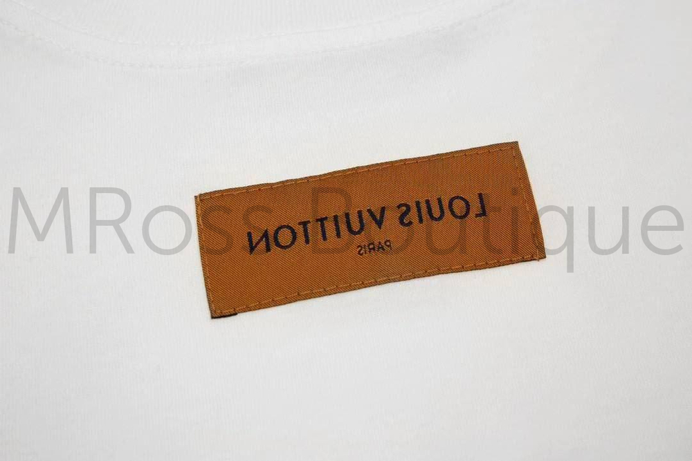 Мужская белая футболка Louis Vuitton с вышивкой
