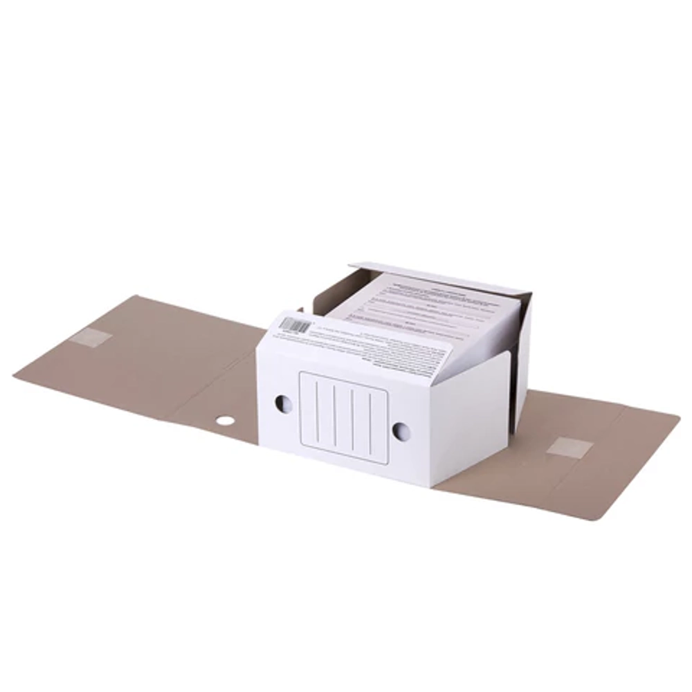 Папка архивная с завязками А4 (325х250 мм), 150 мм, до 1400 листов, микрогофрокартон, БЕЛАЯ, STAFF