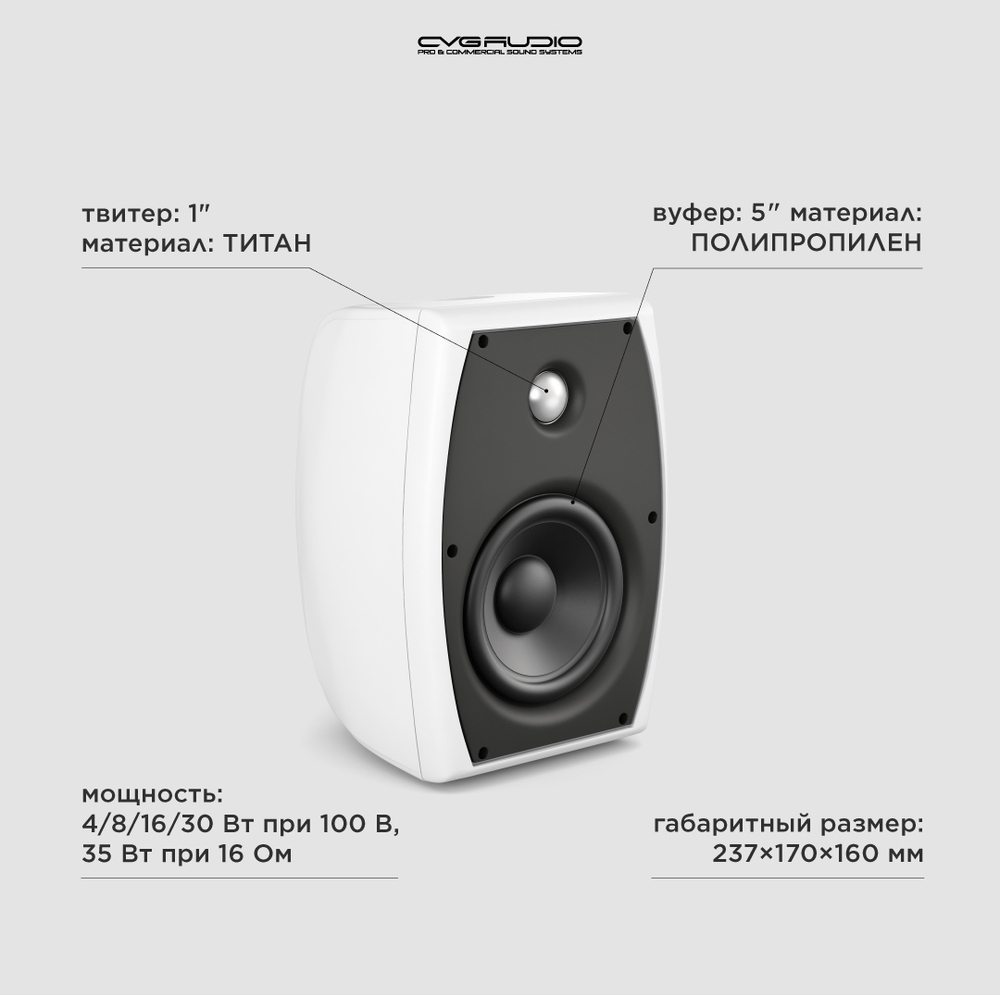 CVGAUDIO ODF516TW Двухполосная настенная акустическая система
