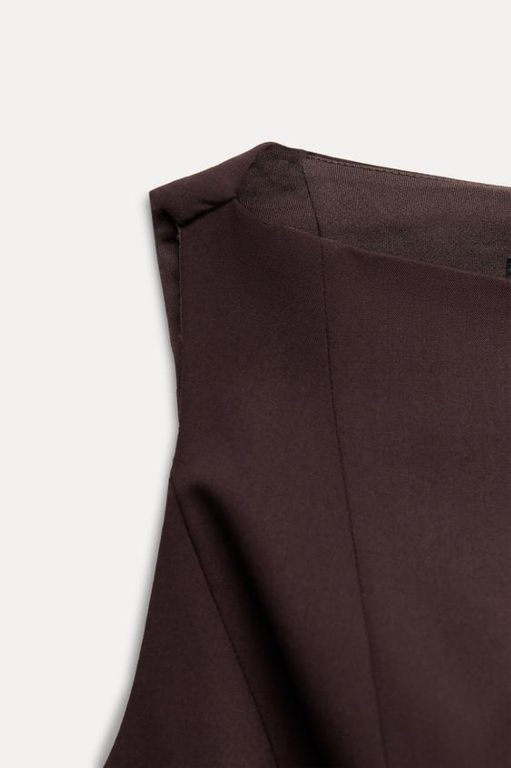 ZARA ТОП С БАСКОЙ, ТЕМНО-БАКЛАЖАНОВЫЙ