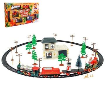 Железная дорога "Посылка от Деда Мороза", работает от батареек