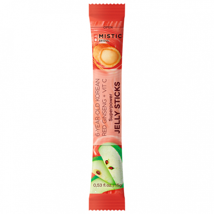 MISTIC 6-YEAR OLD KOREAN RED GINSENG+ VIТ С SUPERPOWER JELLУ STICKS Суперпауэр желейные палочки с 6-летним корейским красным женьшенем и витамином С 1