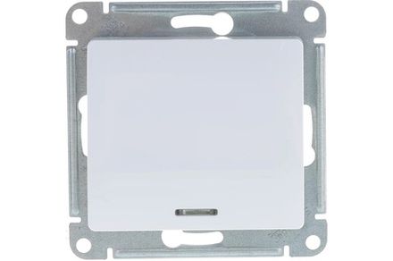 Переключатель одноклавишный Systeme Electric Glossa Бел с подсветкой 10А