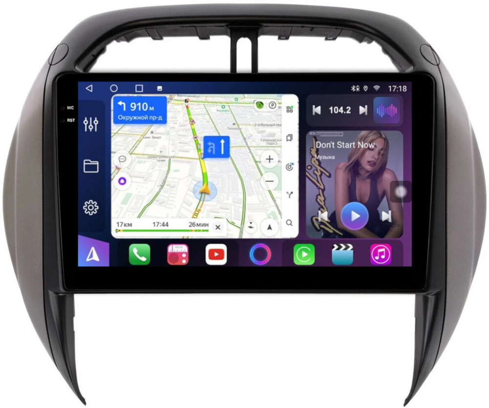 Магнитола для Toyota RAV4 2 2003-2005 - FarCar BM9-9688 монитор 9.5" QLED на Android 14, TS10, 4+32Гб, CarPlay, 4G SIM-слот