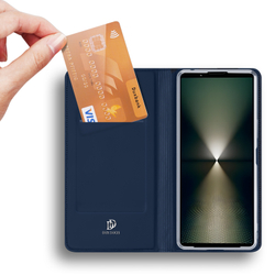 Чехол книжка из PU кожи синего цвета от Dux Ducis для смартфона Sony Xperia 1 VII (1-7), серия Skin Pro Series Case