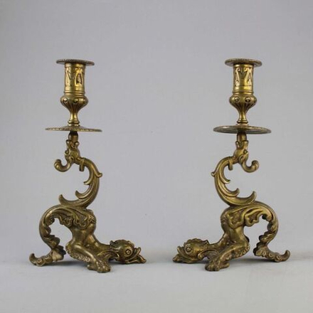 Винтаж: Подсвечники с морскими драконами