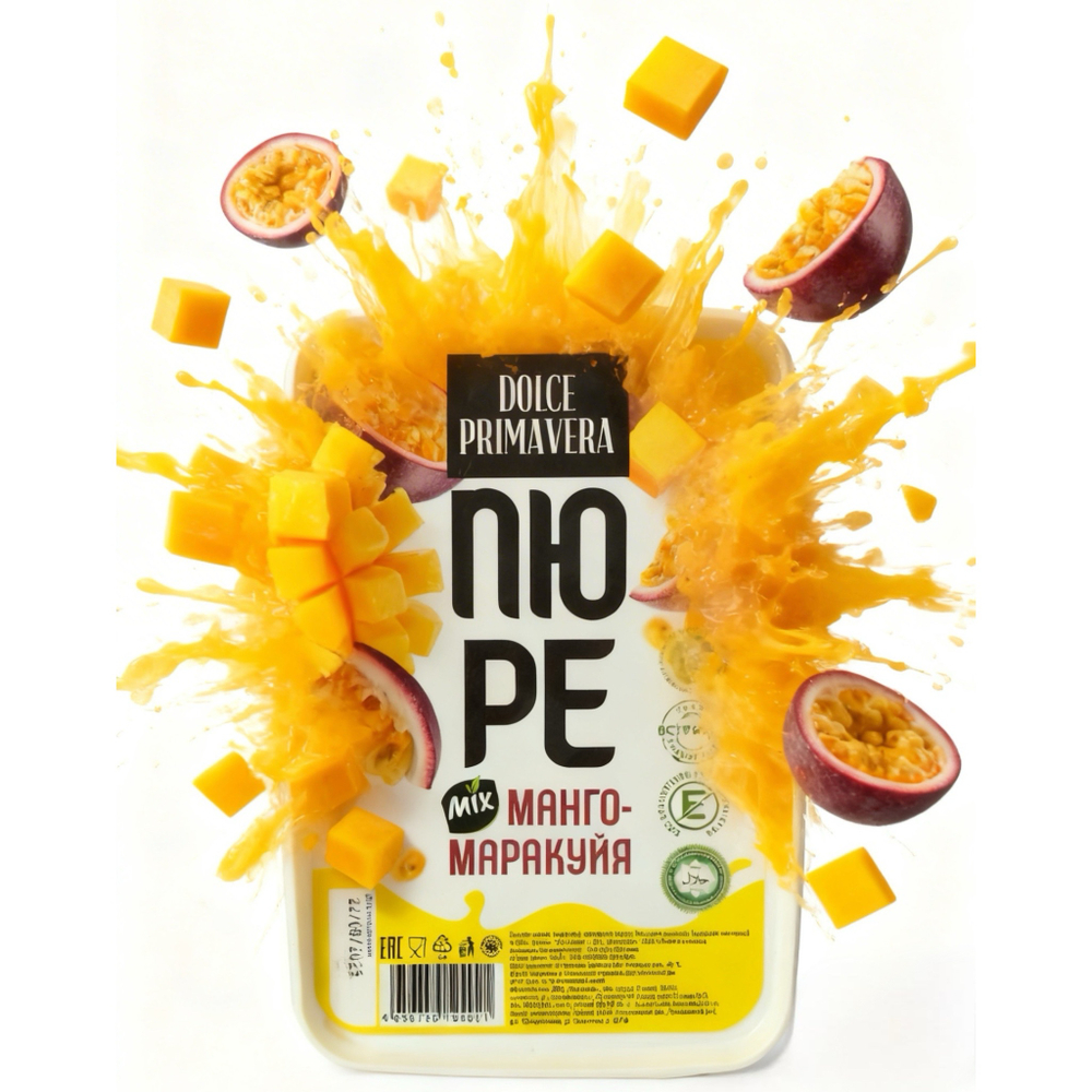 Пюре замороженное Манго, Маракуйя микс «Dolce Primavera» 1 кг