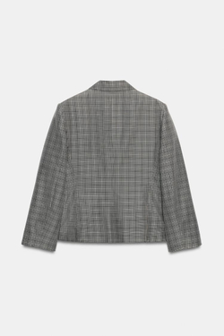 ZARA БЛЕЙЗЕР В КЛЕТКУ — ZW COLLECTION, ЧЕРНЫЙ/ЭКРЮ