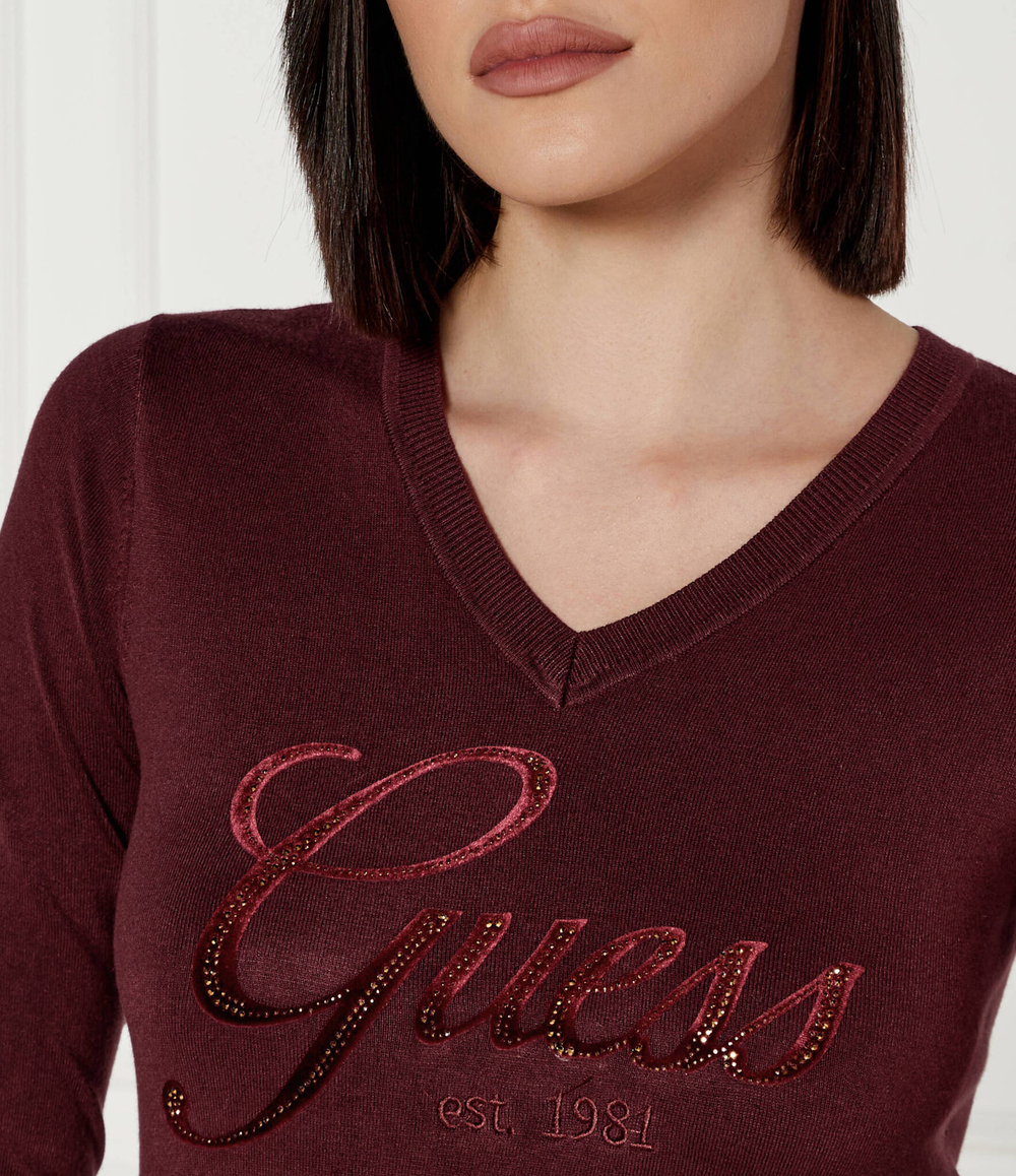 Свитер MEGAN GUESS - бордовый(W4BR06 Z2NQ2)