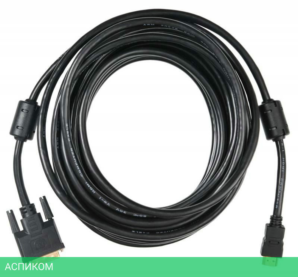 Кабель Buro HDMI-19M-DVI-D-10M 10м черный