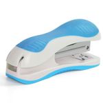 Степлер №24/6, 26/6 BRAUBERG "JET", до 20 листов, эргономичный, бело-голубой, 227760