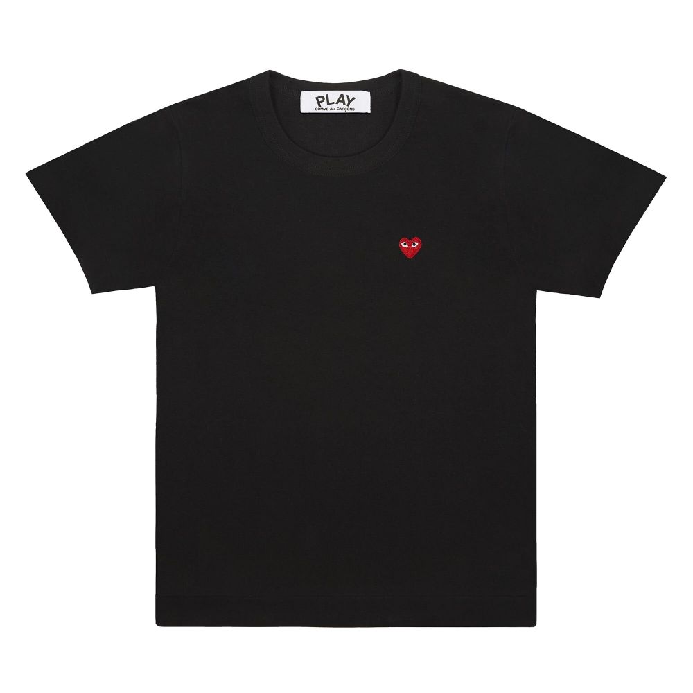 COMME DES GARCONS PLAY ФУТБОЛКА МУЖСКАЯ ЧЕРНАЯ С КРАСНЫМ СЕРДЦЕМ