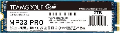 Твердотельный накопитель 2000GB SSD TeamGroup MP33 PRO M.2 NVMe R3500Mb/s W3000MB/s TM8FPD002T0C101