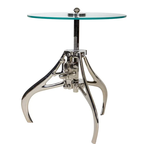 Журнальный столик Hardform с регулировкой высоты, хром, стекло