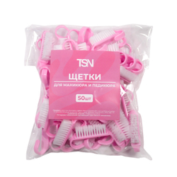 TSN Щетка для ногтей из нейлона Smart, розовая, 50шт