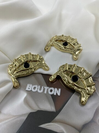 Пуговицы Скиапар. "Глаз" глянцевое золото с черной эмалью