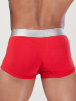 Мужские трусы-боксеры с серебристой резинкой (Размер: S) (Цвет: белый)