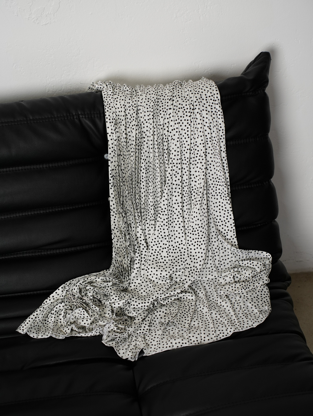 Юбка горох, плиссе, шелк, белая