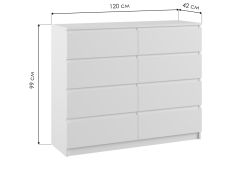 Комод Мадера 1200.8 лдсп белый