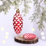 Ёлочные игрушки «Таинственное очарование» Шишки 9 см (набор 2шт), красный