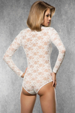 Нарядное кружевное боди с длинным рукавом Doreanse Passion (Размер: XL) (Цвет: темно-синий)