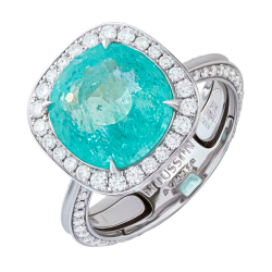 Кольцо с турмалином Параиба и бриллиантами, R0070-33/1