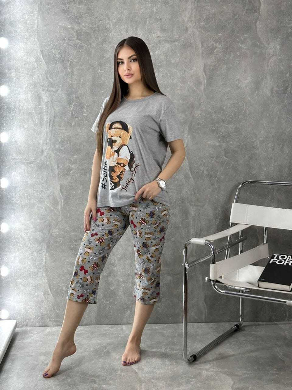 Пижама х/б бриджи+футболка 0101