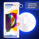 набор чертежный средний BRAUBERG "FRUITY" (линейка 20 см 2 треугольника транспортир) ассорти пенал (8 штук в упаковке)