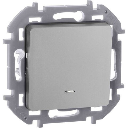 Выключатель 1-кл. Inspiria 10А IP20 250В 10AX с подсветкой/индикацией механизм алюм. IEK 673612