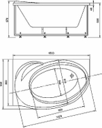 Акриловая ванна Aquatek Бетта 150x95 R BET150-0000058 без гидромассажа с фронтальной панелью с каркасом (разборный) со слив-переливом
