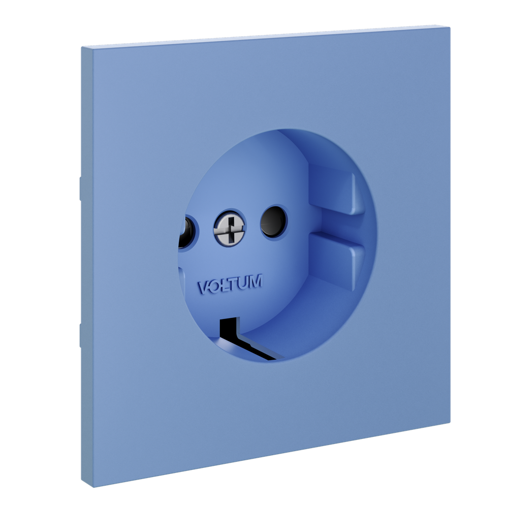 Накладка для розетки с заземлением и защитными шторками, S70 (деним)