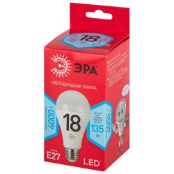 Лампа светодиодная ЭРА RED LINE LED A65-18W-840-E27 R Е27 / E27 18 Вт груша нейтральный белый свeт | Лампы cветодиодные Груша (A)