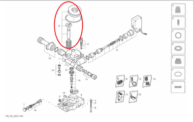 Ремкомплект Поз №9 KIT P 15-42746 C23 для G135, G145 (009) поршень, пружина и тд.