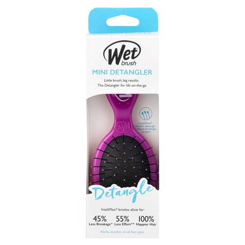 Wet Brush, Мини-расческа для облегчения расчесывания, фиолетовая, 1 расческа