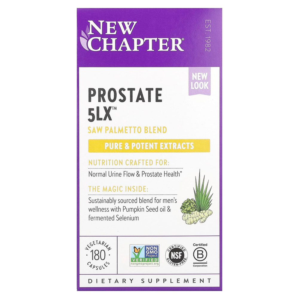 New Chapter, Prostate 5LX, 180 вегетарианских капсул