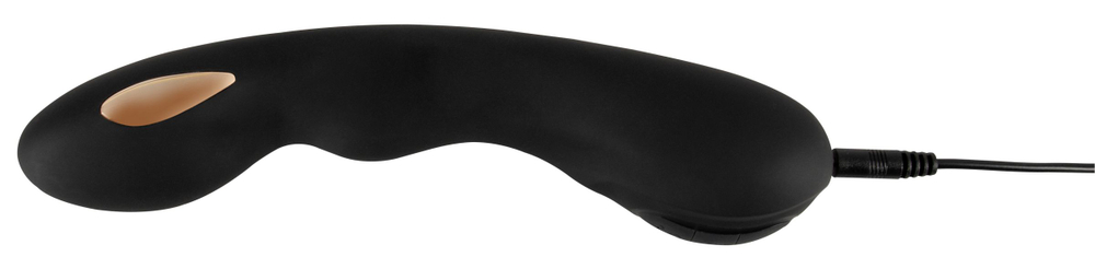 Черный вибратор-электростимулятор для точки G - 20,2 см. (Цвет: черный)