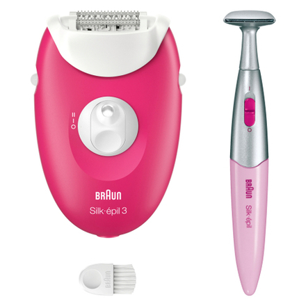 Эпилятор Braun S3 SE 3-202 малиновый тип 5320 с бикини-триммером