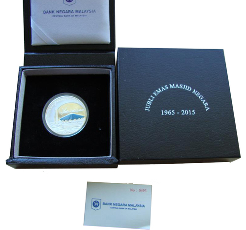 10 ринггит. Мечеть Масджид Негара 50 лет. Малайзия. 2015 год. PROOF