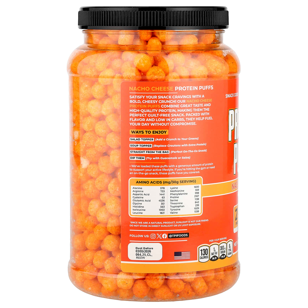 Twin Peaks Ingredients, Protein Puffs, сыр начо, 300 г (10,6 унции)