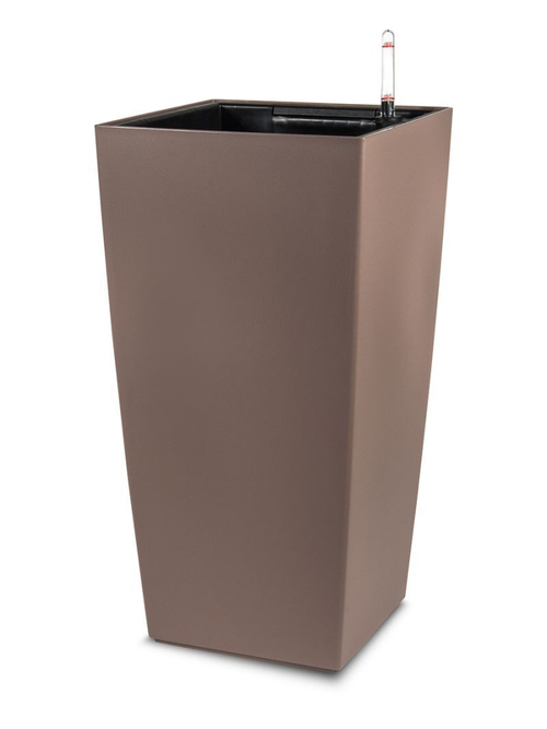 Кашпо Lechuza "Color Cubico Complete nutmeg" (пластик), 22x22xH41 см