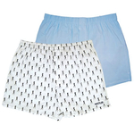 Комплект из 2 мужских трусов-шортов: голубые и белые с мелким рисунком (Размер: XL) (Цвет: голубой с белым)