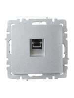 BRITE Розетка компьютерная RJ45 кат.6 РК11-БрА алюминий IEK