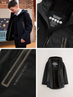 Куртка непромокаемая с флисовой подкладкой и капюшоном для мальчика Next Q51-539, Черный