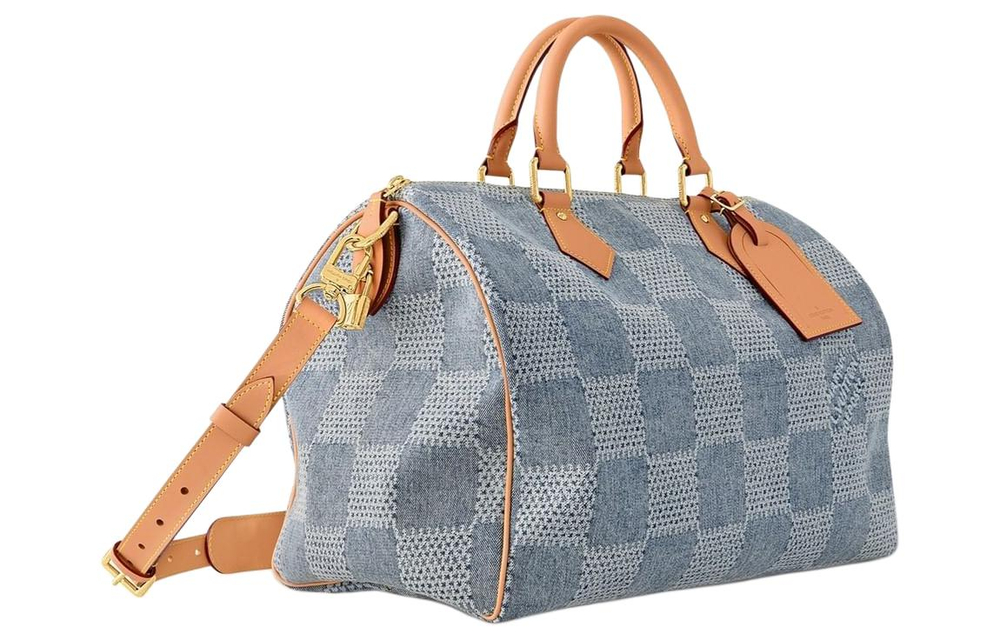 LOUIS VUITTON Speedy 40 Bandouliere Damier Denim 3D Blue Denim