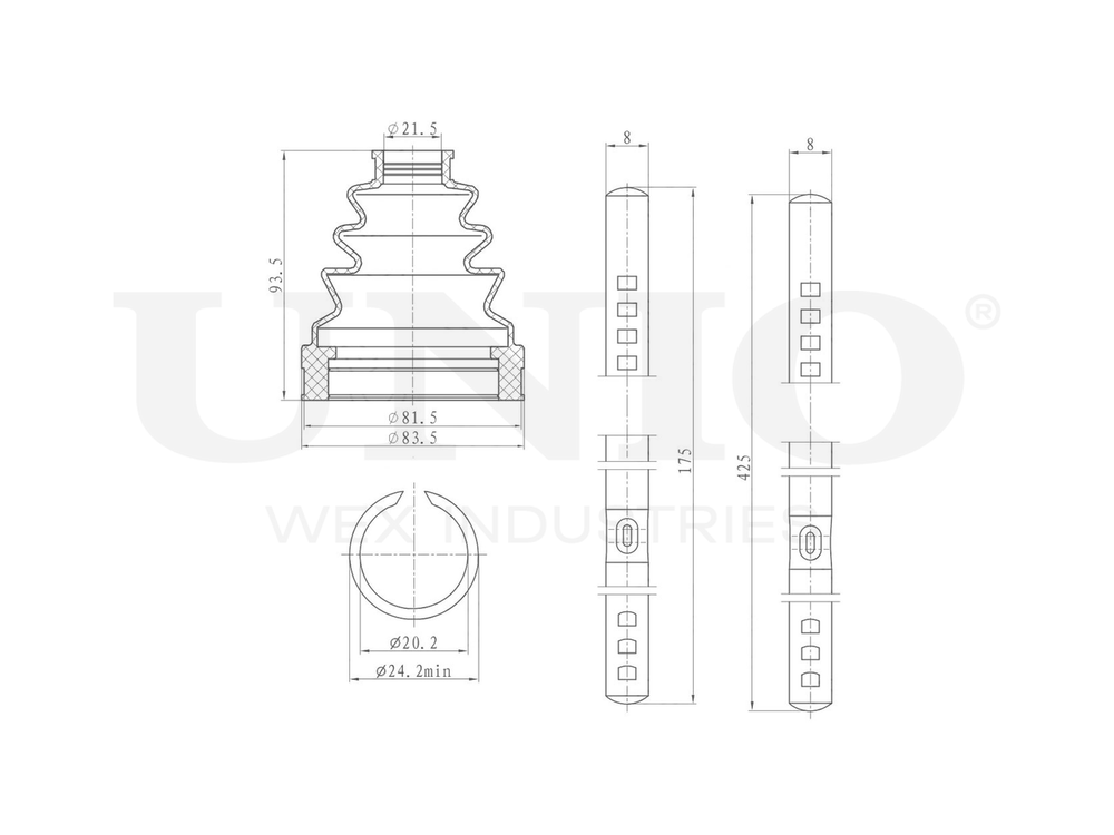 Пыльник ШРУСа (к-т) UNIO DUC-30013K