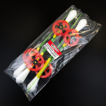 Удочка зимняя WestMan "Скелетон", пенопластовая ручка (32см), Красно-желтый, 5шт/уп