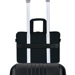 Сумка портфель HEIKKI NOVATION (ХЕЙКИ) с отделением для ноутбука 13-14", багажная лента, черная, 28х38х3 см, 272594