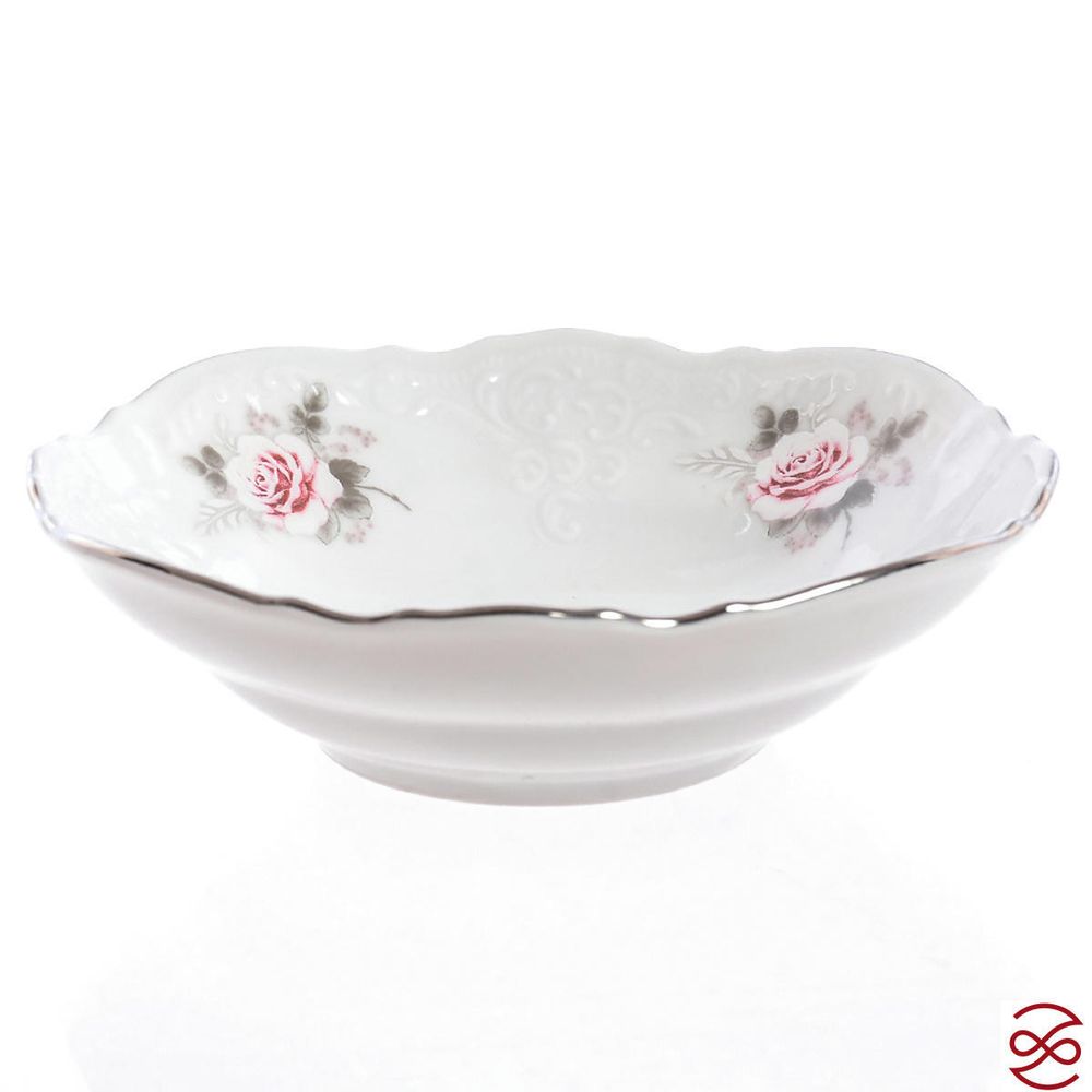 Набор салатников Bernadotte Серая роза платина 13 см(6 шт)