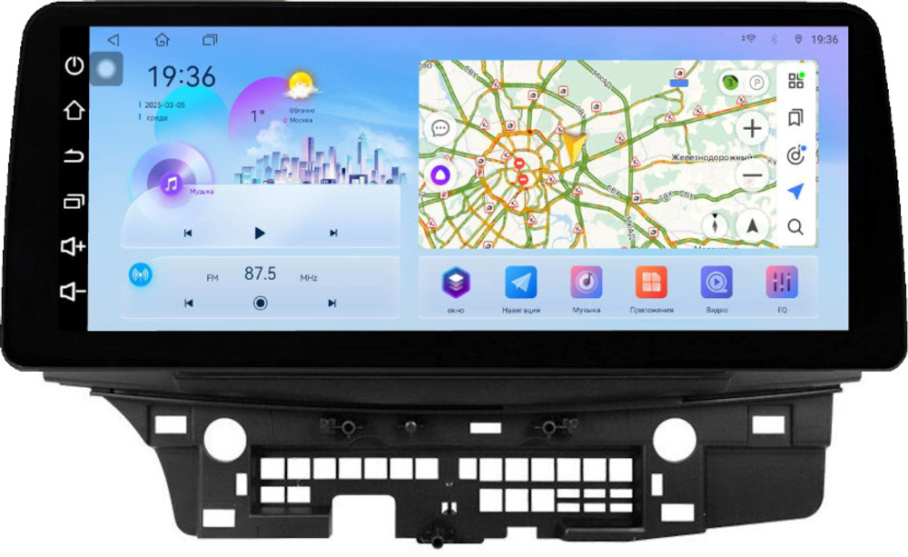 Магнитола для Mitsubishi Lancer X 2007-2016 (рамка 10) - FarCar монитор 12.3" 2K QLED на Android 14, TS10, CarPlay, 4G SIM-слот