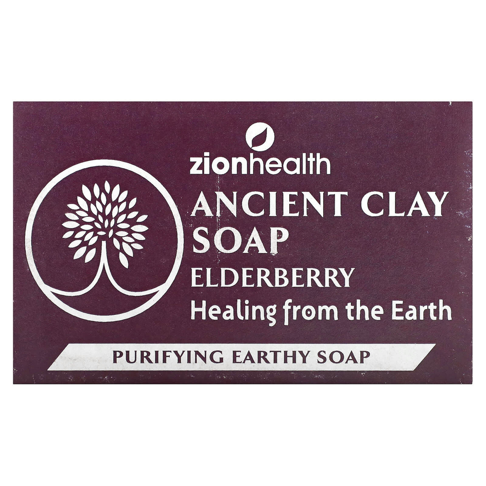 Zion Health, мыло с древней глиной, бузина, 170 г (6 унций)